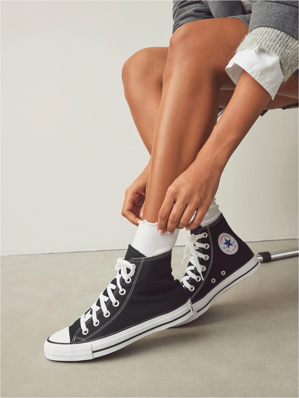 Converse Chuck Taylor All Star Hi Black Canvas Sneakers Shoes M 5 W 7 Classic